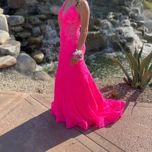 La Femme Pink Prom Dress